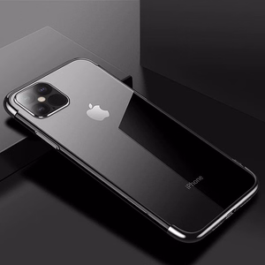 Skaidrus spalvotas dėklas Gel TPU su elektroplokštės rėmeliu Xiaomi Mi 11 juodas