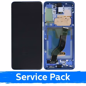 LCD ekranas skirtas Samsung G986 (G985) S20 Plus su rėmeliu / Aura Blue / (Service Pack)