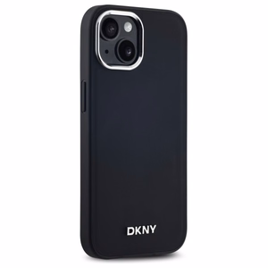 DKNY Paprastas logotipas Magnetinis dėklas telefonui iPhone 15 Plus - juodas