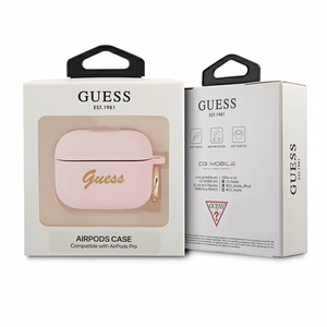 Guess GUAPSSSI чехол AirPods Pro розовый/розовый Silicone Vintage Script