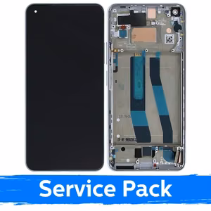 LCD-дисплей совместимый с Xiaomi Mi 11 Lite 4G (Lite 5G Lite 5G NE) с рамкой белый Snowflake (Service Pack)