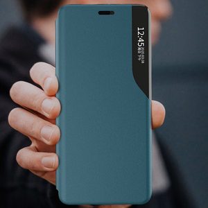 Eco Leather View Case elegantiškas knygos tipo dėklas su stovu iPhone 13 mini violetinis