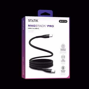 STATIK MagStack Pro, магнитный кабель, USB-C – USB-C, 1 м, черный