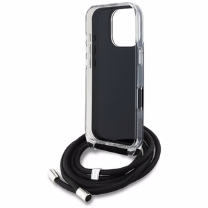Karl Lagerfeld IML Crossbody Karl&Choupette Head Dėklas for iPhone 16 Pro - juodas