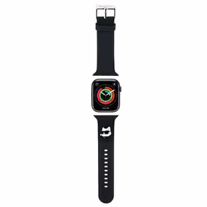 Karl Lagerfeld 3D резиновый ремешок Choupette Heads Apple Watch 38/40/41mm - черный