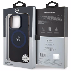 Mercedes MB dvigubo sluoksnio dviejų spalvų Magnetinis dėklas iPhone 16 Pro Max telefonui - mėlynas