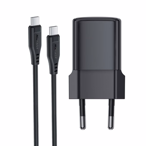 Įkroviklis Acefast A118 30W GaN USB-C + USB-C į USB-C laidas 1.2m juodas