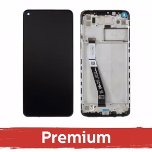 LCD дисплей совместимый с Xiaomi Redmi Note 9 черный с рамкой OEM