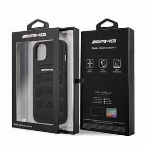 Mercedes AMG Debossed Lines dėklas iPhone 13 / 14 / 15 juodas