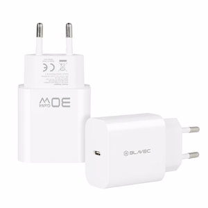 Сетевой адаптер питания Blavec BC-14 GaN4 USB-C PD/QC 30 Вт, 3 А, белый