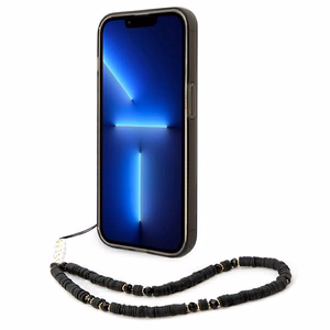 Guess GUHCP14XHGCOHK iPhone 14 Pro Max 6,7 "juodas/juodas kietas dėklas Translucent Pearl Strap