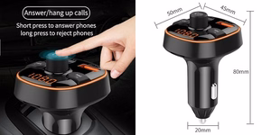 BC52LQ automobilinis Bluetooth FM moduliatorius su RGB apšvietimu, QC 3.0 ir laisvų rankų funkcija