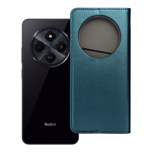 SMART MAGNETO knygos tipo dėklas telefonui XIAOMI Redmi 14c, tamsiai žalias