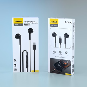 Dudao X3C laidinės USB-C ausinės į ausį 1.2m - juodos
