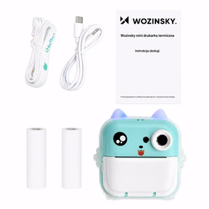 Wozinsky WDT-02 vaikų kamera su terminiu spausdintuvu - mėlyna