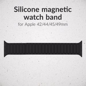 Mobilize Silicon Watch Band - Magnetic - for Apple 42/44/45/49mm - Black