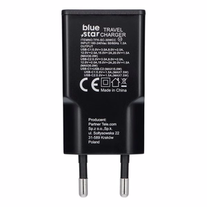 Blue Star Slim GaN TFK-SC-30WCC 30W 2x USB-C QC 4.0 / PD 3A įkroviklis, juodas