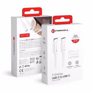 Кабель USB C to USB C Forcell F-Energy QC4.0 PD 3A 60W 1,5 m C338 белый