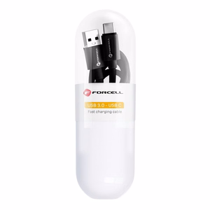Кабель USB A to USB C Forcell F-Energy QC3.0 3A Tube 1 m C398 чёрный