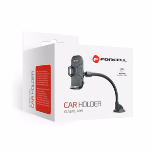 Automobilinis universalus telefono laikiklis Forcell (17cm) Long arm tvirtinamas ant prietaisų skydelio, juodas