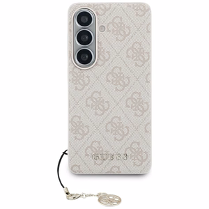 „Guess 4G Classic Logo Charm“ dėklas su „MagSafe“, skirtas „Samsung Galaxy S26“, rožinis