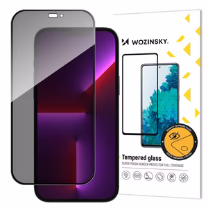 Защитное стекло Wozinsky Privacy Glass с антишпионским фильтром конфиденциальности для iPhone 15 Plus — черное