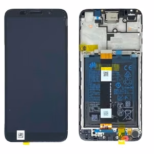 LCD ekranas Huawei Y5p 2020 su lietimo ekranu, rėmeliu ir baterija Midnight Black originalus (service pack)
