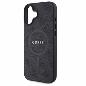 Dėklas Guess PU Leather 4G Colored Ring MagSafe Apple iPhone 16 juodas