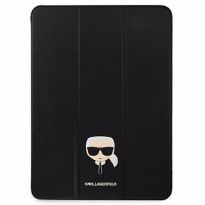 Karl Lagerfeld Saffiano Karl Head Book Cover for iPad Pro 11" - Black