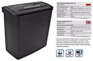 Esperanza EN101 popieriaus smulkintuvas 22 cm juodas