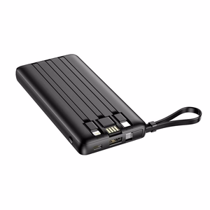 Išorinė baterija POWER BANK VEGER C10 10000mAh (USB,USB-A,Type-C,MicroUSB,lightning) juoda