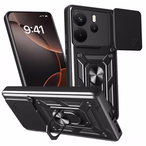Defender Slide dėklas telefonui Xiaomi Redmi Note 14 4G (Global) juodas (164.84 x 78.15 x 8.16 mm)