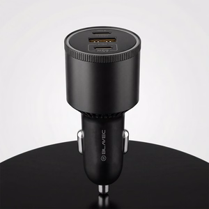 Blavec Car charger BS-06D-C Trip - USB + 2xType C - QC 3.0 18W PD 65W with Type C to Type C (CCBS06DCQ-U2CB) black