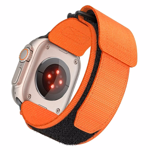 FORCELL F-DESIGN FA05 nailoninis dirželis APPLE laikrodžiui 42 / 44 / 45 / 49 mm oranžinis