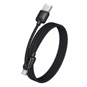 Кабель с LCD USB A на USB C Hoco 3A 1,2 м U146 черный