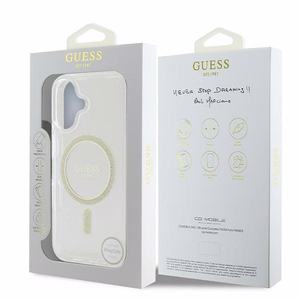 Guess IML Blizgus Apskritimas Magnetinis dėklas iPhone 16 - skaidrus