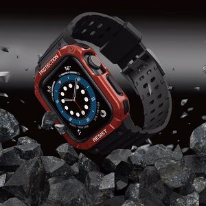 Band "Strap Band" for Apple Watch 42mm/44mm/45mm (Black + Red)
