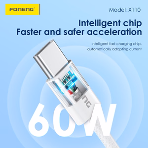 Foneng Кабель X110 - Type C to Type C - PD 60W 3A 1,2 метра белый