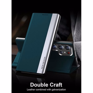 Sleep Case Pro atverčiamas dėklas su stovu, skirtas Samsung Galaxy S25 – žalias