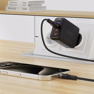 Acefast C11-04 Магнитный плетёный кабель USB-A - USB-C 3A 1.2m - чёрный