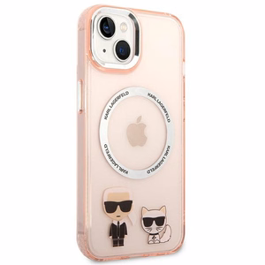 Karl Lagerfeld KLHMP14MHKCP iPhone 14 Plus 6.7 "kietas dėklas rožinis / rožinis Karlas & Choupette Aliuminis Magsafe
