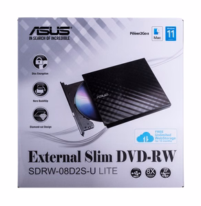 Asus SDRW-08D2S-U Lite išorinis DVD RW, USB2, juodas