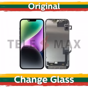 LCD ekranas skirtas iPhone 14 juodas (atnaujintas: Telemax)