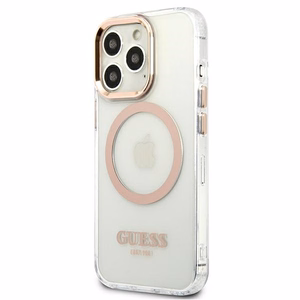 Guess GUHMP13XHTRMD iPhone 13 Pro Max 6.7 "auksinis / auksinis kietas dėklas Metalinis kontūras Magnetinis
