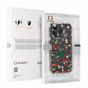 Kalėdinis skaidrus dėklas telefonui iPhone 16 Pro Max Dizainas 2