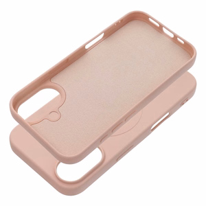 Чехол для iPhone 16 силиконовый Mag Cover совместимый с MagSafe (большое отверстие) розовый