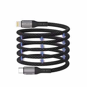 Maxlife MXUC-11 magnetinis kabelis USB-C - Lightning 1,0 m 27W juodas nailonas