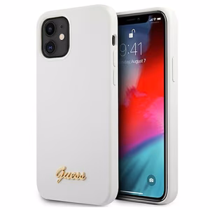 Guess GUHCP12SLSLMGWH iPhone 12 mini 5.4" white/white hardcase Metal Logo Script