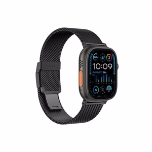 AmazingThing Titan Premium metalinis dirželis, skirtas Apple Watch 38/40/41/42/44/45/46/49mm, juodas