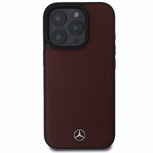 Mercedes MB Tekstūruotas ir paprastas odinis MagSafe dėklas iPhone 16 Pro - Raudonas
